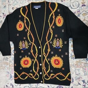 Maggie McNaughton Knit Vintage "Norton McNaughton" Cardigan Sweater Womens sz 2X